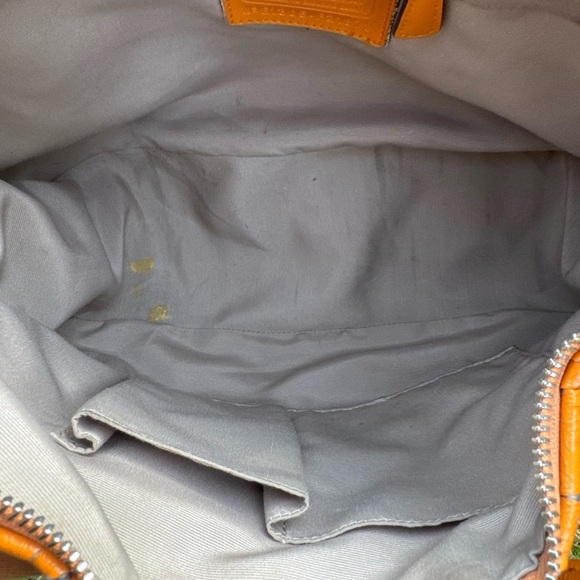 Coach Tan and Orange Shoulder Bag with Monogram - Picture 6 of 8